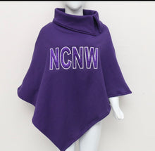 Load image into Gallery viewer, NCNW Fall/Winter FLEECE Purple Poncho  - Restocked

