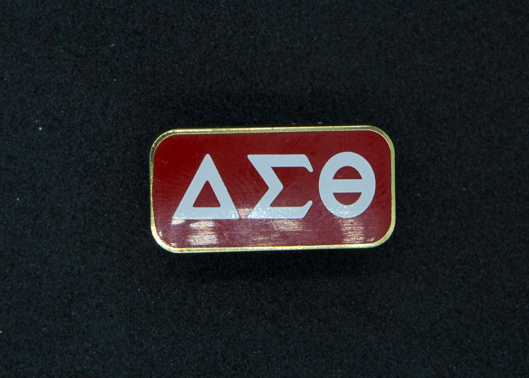 DST Greek Letters Tie Pin Red/White Curved