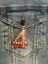 Load image into Gallery viewer, Pearl &amp; Red Rhinestone Line Number Pins (As seen on the Creamery)
