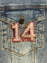Load image into Gallery viewer, Pearl &amp; Red Rhinestone Line Number Pins (As seen on the Creamery)
