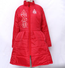 Load image into Gallery viewer, Peplum Coat DST (Crest and Greek Letters) - The Stunner!
