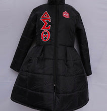 Load image into Gallery viewer, Peplum Coat DST (Crest and Greek Letters) - The Stunner!
