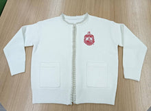 Load image into Gallery viewer, Delta Sigma Theta Sweater with Pearls and Crest

