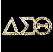 Load image into Gallery viewer, Greek Letter  White Crystals Gold
