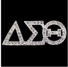 Load image into Gallery viewer, Greek Letter  White Crystals Gold
