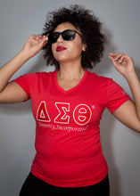 Load image into Gallery viewer, Luxury V-Neck Tee Red

