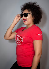 Load image into Gallery viewer, Luxury V-Neck Tee Red

