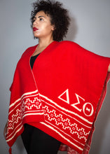 Load image into Gallery viewer, Delta Fortitude Greek Letters Winter Shawl
