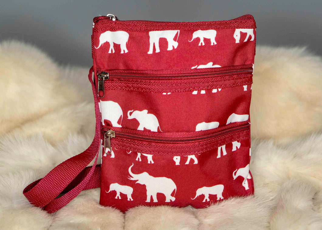Crimson and White Body Pouch