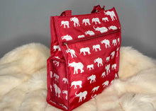 Load image into Gallery viewer, Crimson and White Elephant Tote Small

