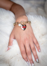 Load image into Gallery viewer, Charm Heart Bracelet Greek Letters
