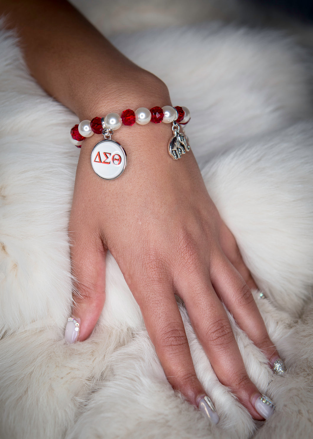 Pearl & Crystal Charm Stretch Bracelet