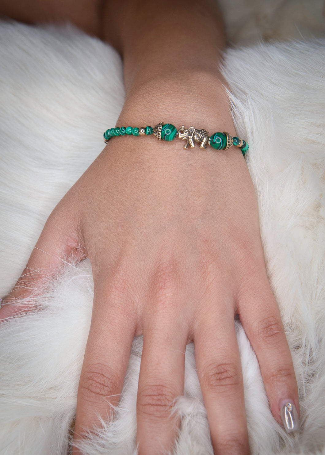 Marbleized Link Green Toggle Bracelet