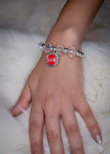 Load image into Gallery viewer, Silver Beaded w/Crystal Greek Letters Stretch
