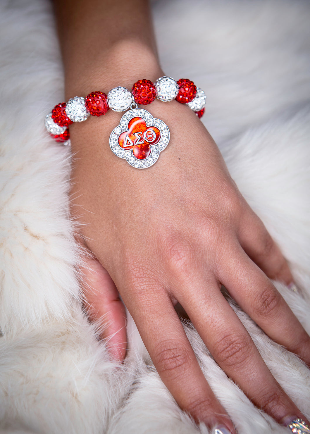 Charm Heart Bracelet Greek Letters