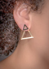 Load image into Gallery viewer, Double Pyramid Post Earrings
