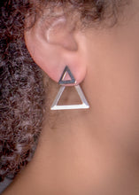 Load image into Gallery viewer, Double Pyramid Post Earrings
