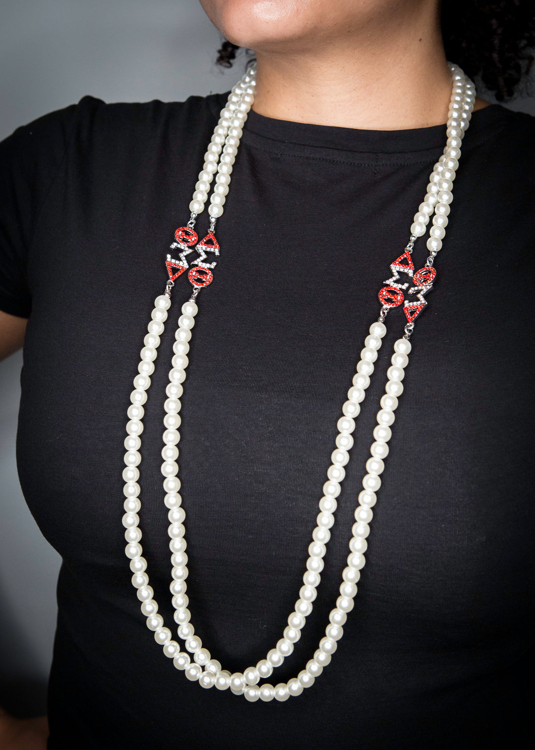 Pearl with Bling Greek Letters