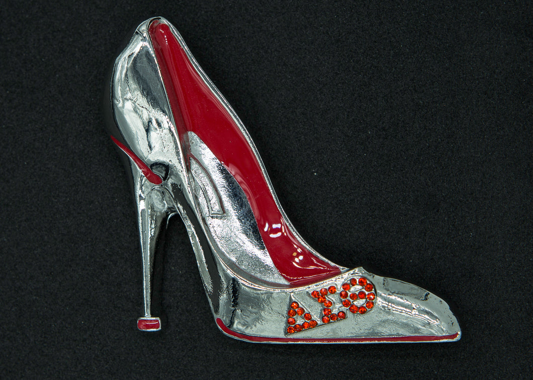 DST Silver Red Bling Shoe, Greek Letters