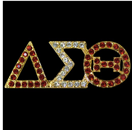 Greek Letter Red Delta, White Sigma, Red Theta